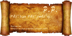 Pólya Pázmán névjegykártya